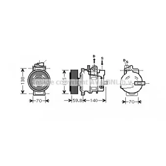 Compresseur, climatisation AVA QUALITY COOLING AIK295