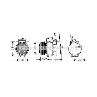 Compresseur, climatisation AVA QUALITY COOLING AIK312