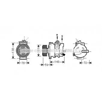 Compresseur, climatisation AVA QUALITY COOLING AIK314