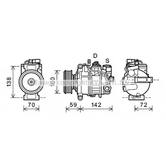 Compresseur, climatisation AVA QUALITY COOLING AIK338