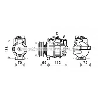 Compresseur, climatisation AVA QUALITY COOLING AIK341