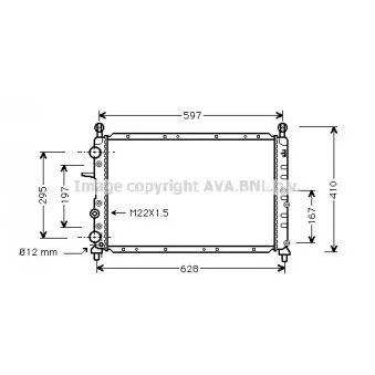 Radiateur, refroidissement du moteur AVA QUALITY COOLING AL2051