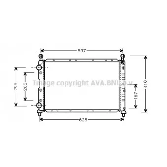 Radiateur, refroidissement du moteur AVA QUALITY COOLING AL2068