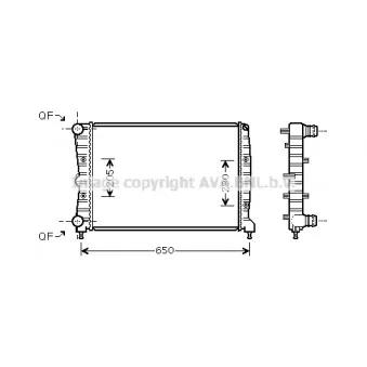 Radiateur, refroidissement du moteur AVA QUALITY COOLING AL2087