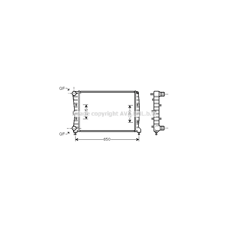 Radiateur, refroidissement du moteur AVA QUALITY COOLING AL2087
