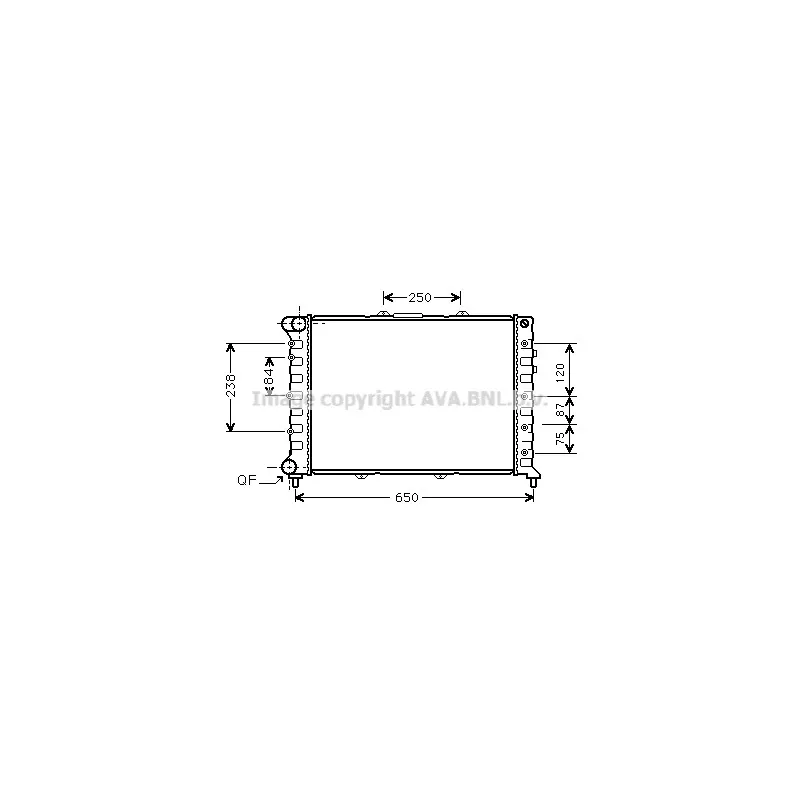Radiateur, refroidissement du moteur AVA QUALITY COOLING AL2114