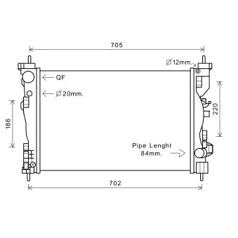 Radiateur, refroidissement du moteur AVA QUALITY COOLING AL2120