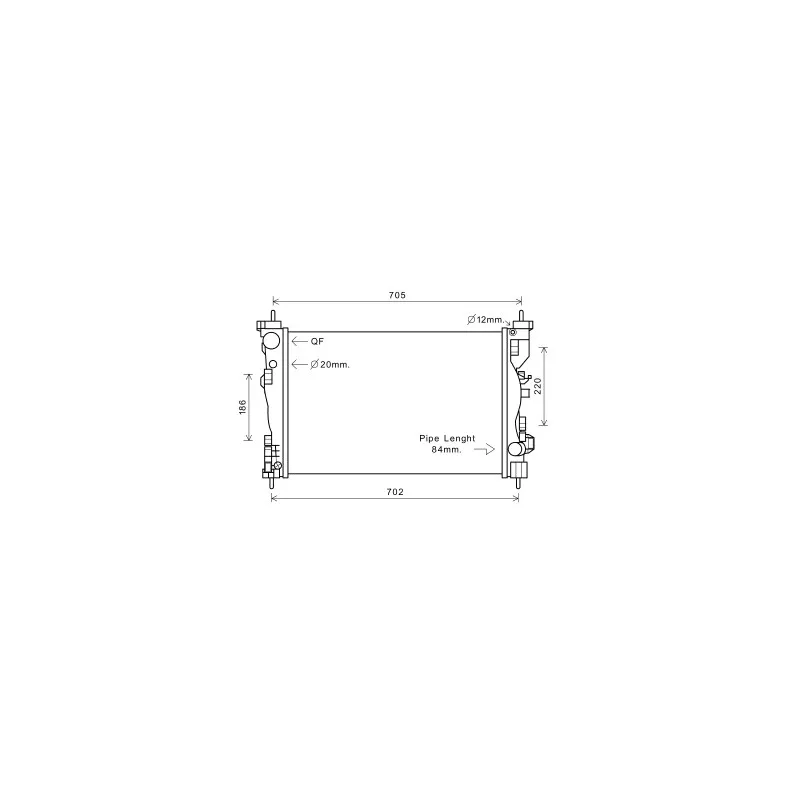 Radiateur, refroidissement du moteur AVA QUALITY COOLING AL2120