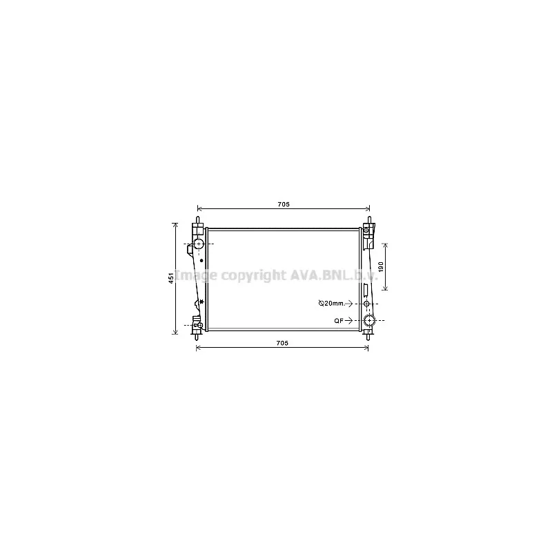 Radiateur, refroidissement du moteur AVA QUALITY COOLING AL2124