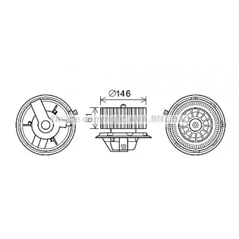 Moteur électrique, pulseur d'air habitacle AVA QUALITY COOLING AL8140