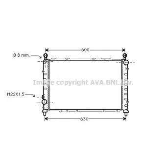 Radiateur, refroidissement du moteur AVA QUALITY COOLING ALA2055
