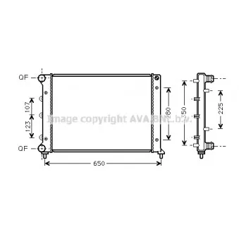 Radiateur, refroidissement du moteur AVA QUALITY COOLING ALA2078