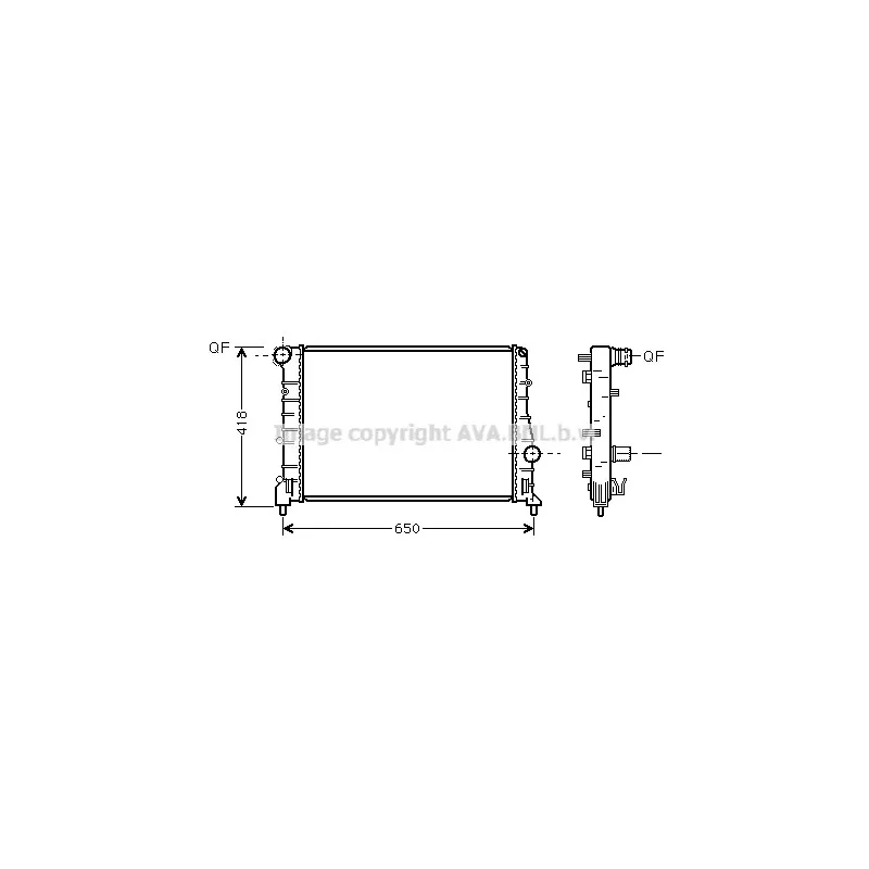 Radiateur, refroidissement du moteur AVA QUALITY COOLING ALA2084