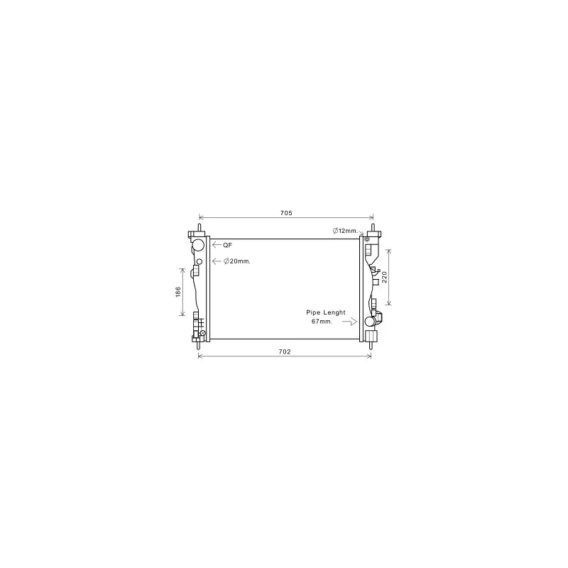 Radiateur, refroidissement du moteur AVA QUALITY COOLING ALA2119