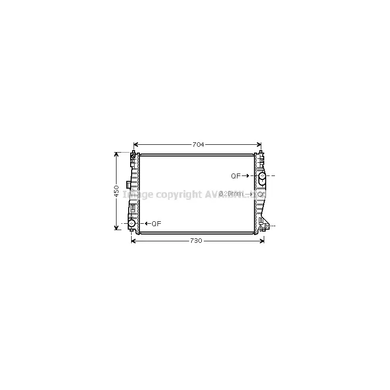 Radiateur, refroidissement du moteur AVA QUALITY COOLING ALA2132