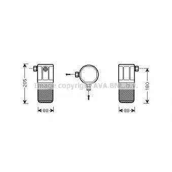 Filtre déshydratant, climatisation AVA QUALITY COOLING ALD100