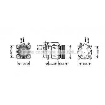 Compresseur, climatisation AVA QUALITY COOLING ALK090