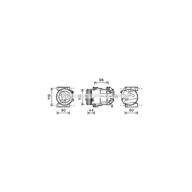 Compresseur, climatisation AVA QUALITY COOLING ALK125