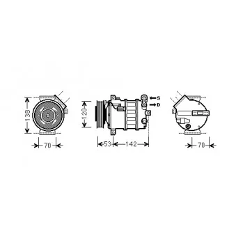 Compresseur, climatisation AVA QUALITY COOLING ALK143