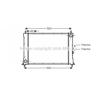 Radiateur, refroidissement du moteur AVA QUALITY COOLING AU2068