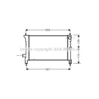 Radiateur, refroidissement du moteur AVA QUALITY COOLING AU2080