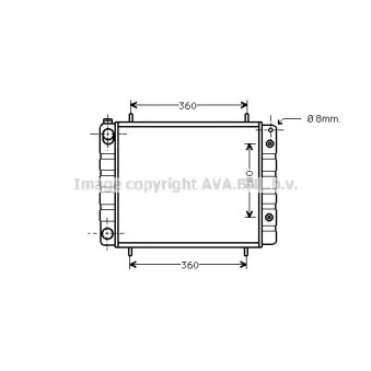 Radiateur, refroidissement du moteur AVA QUALITY COOLING AU2082