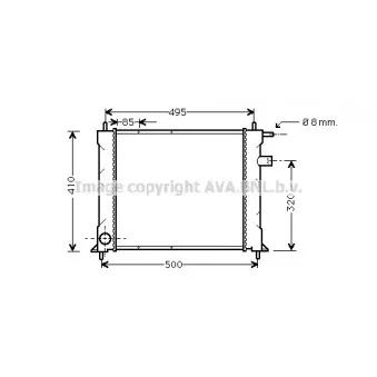 Radiateur, refroidissement du moteur AVA QUALITY COOLING AU2110