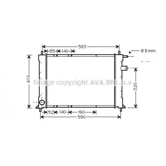 Radiateur, refroidissement du moteur AVA QUALITY COOLING AU2111