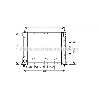 Radiateur, refroidissement du moteur AVA QUALITY COOLING AU2150