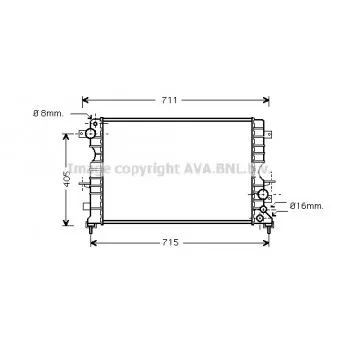 Radiateur, refroidissement du moteur AVA QUALITY COOLING AU2165