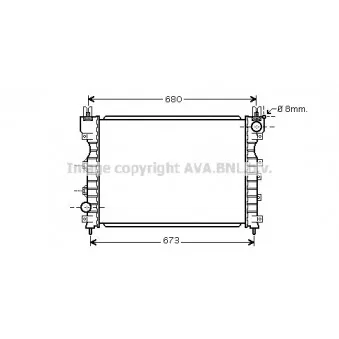 Radiateur, refroidissement du moteur AVA QUALITY COOLING AU2174