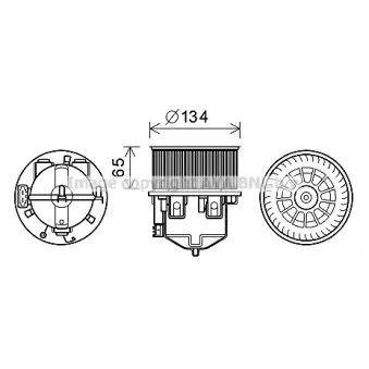 Moteur électrique, pulseur d'air habitacle AVA QUALITY COOLING AU8222