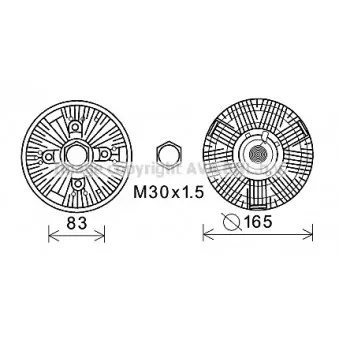 Embrayage, ventilateur de radiateur AVA QUALITY COOLING AUC206