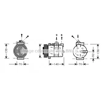 Compresseur, climatisation AVA QUALITY COOLING AUK038