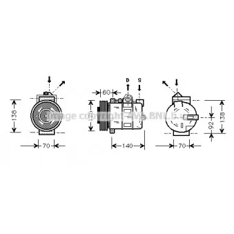 Compresseur, climatisation AVA QUALITY COOLING AUK050