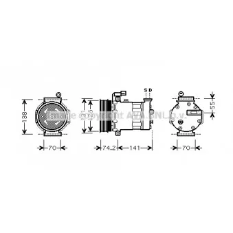 Compresseur, climatisation AVA QUALITY COOLING AUK171