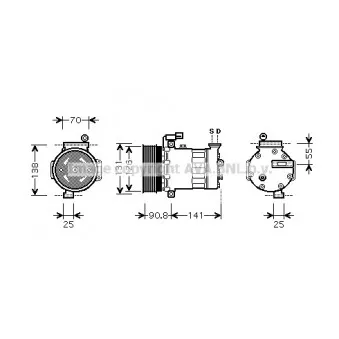 Compresseur, climatisation AVA QUALITY COOLING AUK172