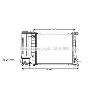 Radiateur, refroidissement du moteur AVA QUALITY COOLING BW2081