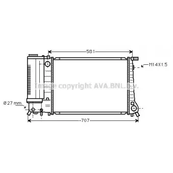 Radiateur, refroidissement du moteur AVA QUALITY COOLING BW2090