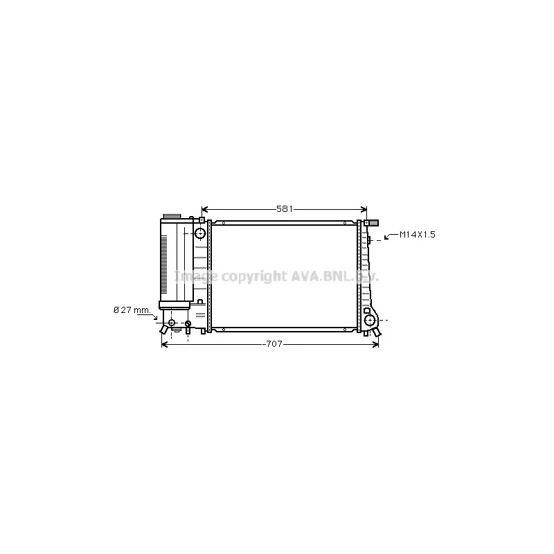Radiateur, refroidissement du moteur AVA QUALITY COOLING BW2090