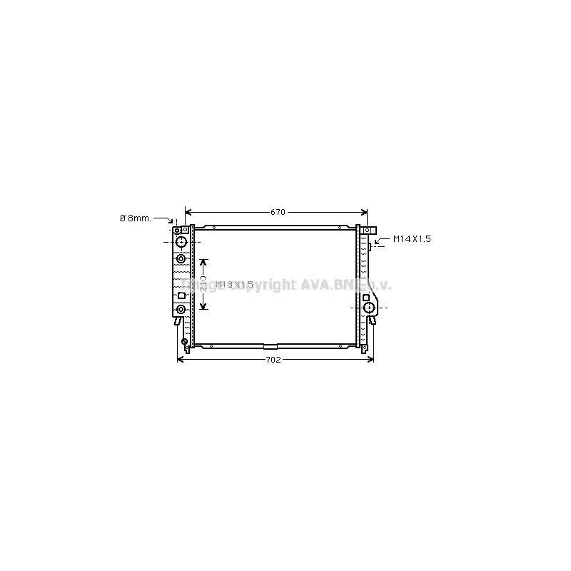 Radiateur, refroidissement du moteur AVA QUALITY COOLING BW2092