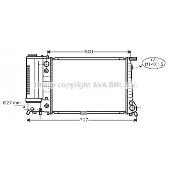 Radiateur, refroidissement du moteur AVA QUALITY COOLING BW2105