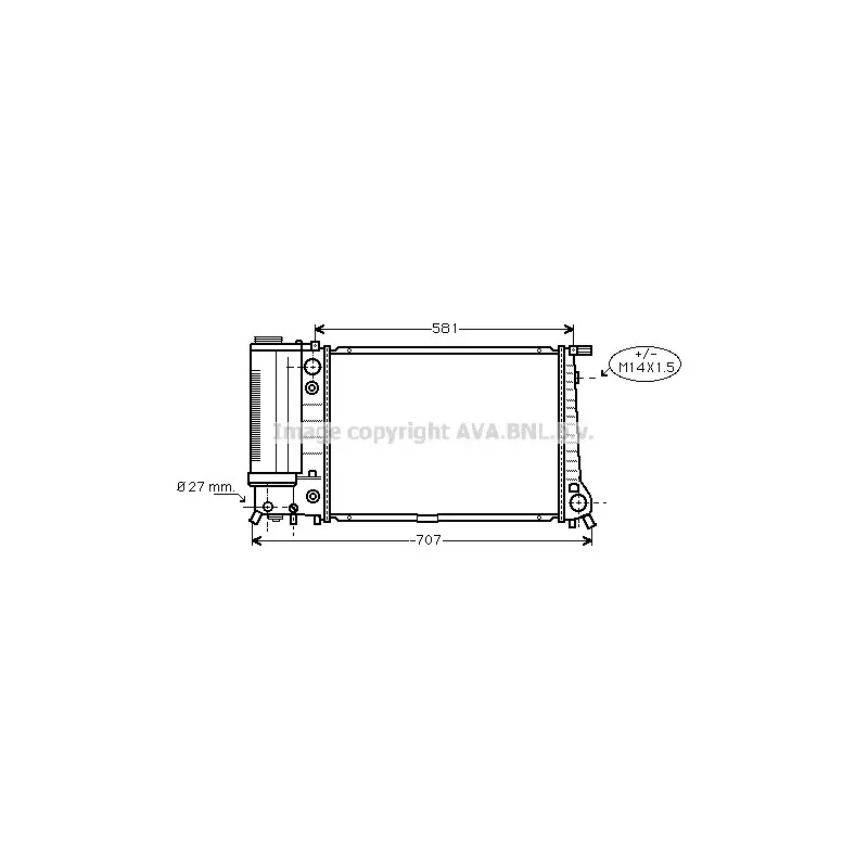 Radiateur, refroidissement du moteur AVA QUALITY COOLING BW2105