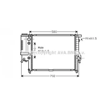Radiateur, refroidissement du moteur AVA QUALITY COOLING BW2122