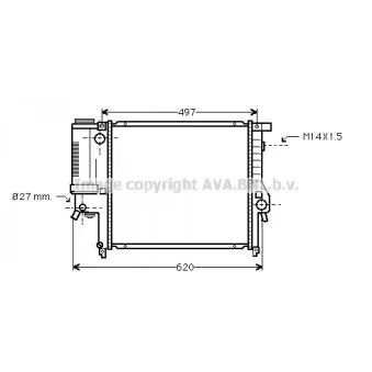 Radiateur, refroidissement du moteur AVA QUALITY COOLING BW2124