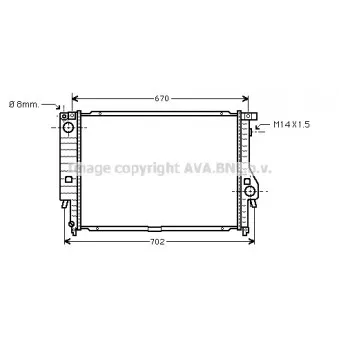 Radiateur, refroidissement du moteur AVA QUALITY COOLING