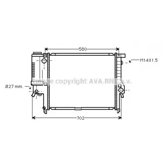 Radiateur, refroidissement du moteur AVA QUALITY COOLING BW2142