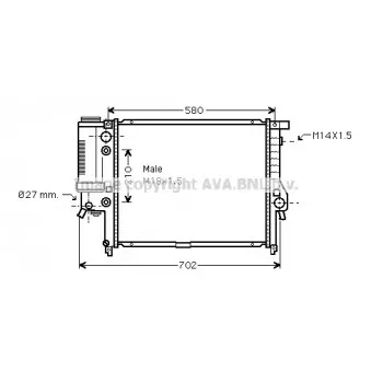Radiateur, refroidissement du moteur AVA QUALITY COOLING