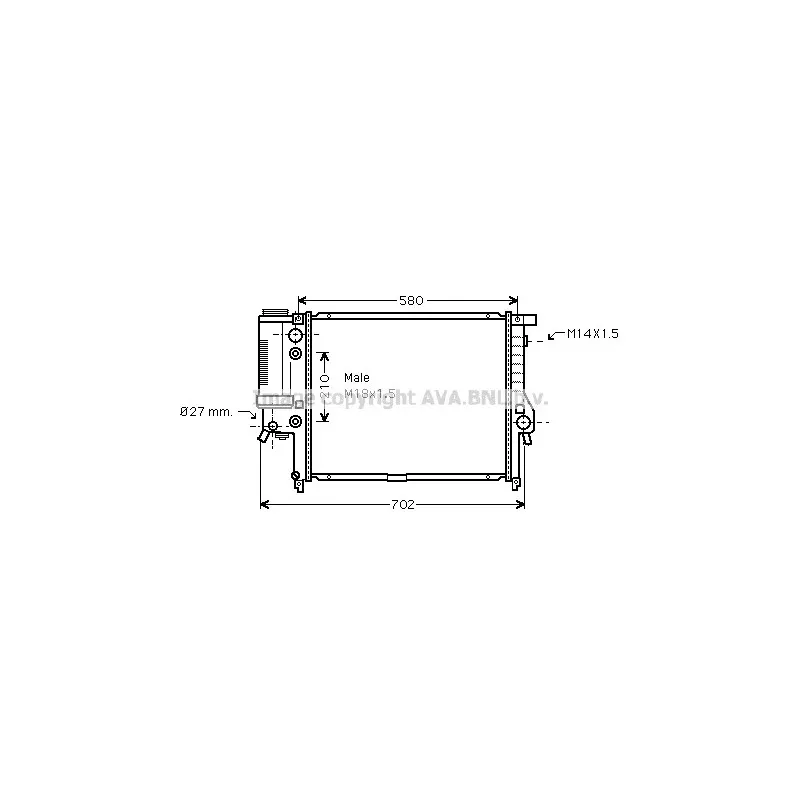 Radiateur, refroidissement du moteur AVA QUALITY COOLING BW2143
