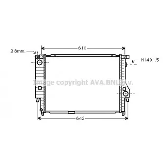 Radiateur, refroidissement du moteur AVA QUALITY COOLING BW2144